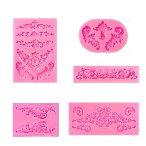 5pcs 3D Vintage Silikonform Fondant, Blumenrebe Fondantform,Fondant Formen Silikon, für Fudge, Kuchen, Schokolade, Dessertdekoration, Seife 5pcs 3D Vintage Silikonform Fondant, Blumenrebe Fondantform,Fondant Formen Silikon, für Fudge, Kuchen, Schokolade, Dessertdekoration, Seife von HFYMXNB