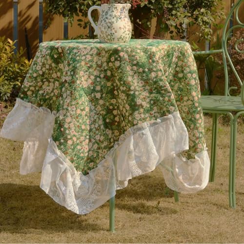 HFYRBDKSPI Quadratische Tischdecke, Landhaus-Stil, rustikal, Boho, Jacquard-Spitze, rechteckig, dekorativ für Küche, Esszimmer, 6,5 x 180,3 cm von HFYRBDKSPI