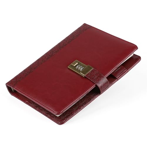 HFYRBDKSPI Vintage Tagebuch mit Schloss für Frauen und Männer A5 200 Seiten Loseblatt Leder Passwort-Journal,Rot HFYRBDKSPI Vintage Tagebuch mit Schloss für Frauen und Männer A5 200 Seiten Loseblatt Leder Passwort-Journal,Rot von HFYRBDKSPI