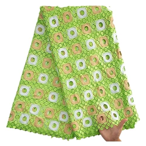 HFYZYG Afrikanischer Kordel-Spitzenstoff Mit Strasssteinen, Nigerianische Kordel-Spitze for Nähen Von Hochzeits-Party-Kleiden, 5 Yard Weich und zart(4 Guipure Cord Lace) von HFYZYG