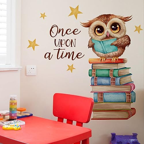 HGDESIGN® Wandtattoo Wandaufkleber Eule Auf Buch Kinderzimmer Babyzimmer Arbeitszimmer Wohnzimmer Schlafzimmer Kind Baby Junge Mädchen Wandsticker Selbstklebend Wanddeko (A) von HGDESIGN