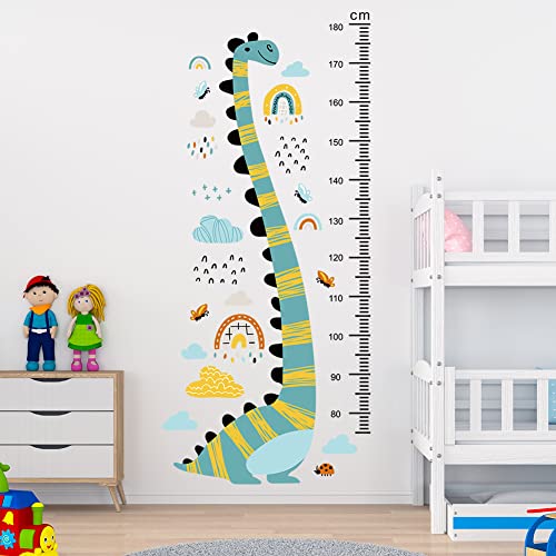 HGDESIGN® Wandtattoo Wandaufkleber Höhe Messlatte Maßband Dinosauer Kinderzimmer Babyzimmer Kind Baby Junge Mädchen Wandsticker Wanddeko von HGDESIGN