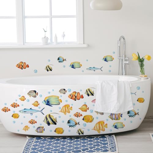 HGDESIGN® Wandtattoo Wandaufkleber Quallen Fisch UnterwasserwelJellyfish Kinderzimmer Babyzimmer Kind Baby Junge Mädchen Badezimmer Wandsticker Wanddeko Selbstklebend (C) von HGDESIGN