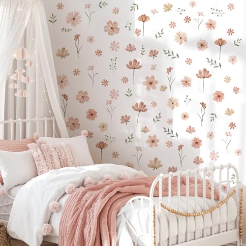 HGDESIGN® Wandtattoo Wandaufkleber Wandsticker Blumen Herz Baum Wanddeko für Kinderzimmer Babyzimmer Kind Baby Junge Mädchen (G) von HGDESIGN