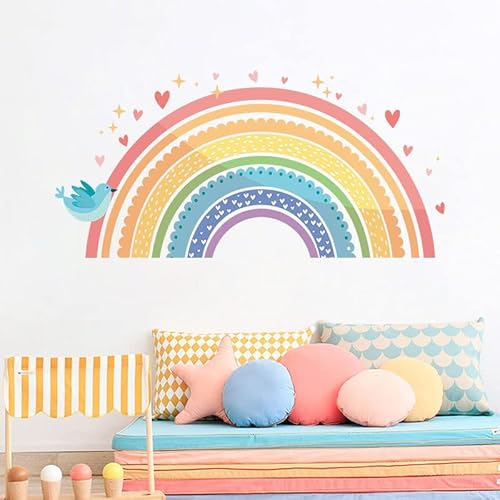 HGDESIGN® Wandtattoo Wandaufkleber Wandsticker Große Regenbogen Rainbow Kinderzimmer Babyzimmer Kind Baby Mädchen Wanddeko von HGDESIGN