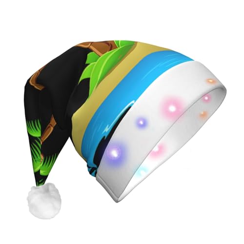 3D-Palmen-LED-Weihnachtsmütze, beleuchtete Weihnachtsmütze, Uni, Urlaubshut für Party, Urlaub, Partyzubehör 3D-Palmen-LED-Weihnachtsmütze, beleuchtete Weihnachtsmütze, Uni, Urlaubshut für Party, Urlaub, Partyzubehör von HGFVY
