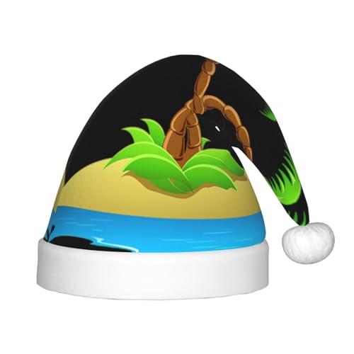 3D-Palmen-Plüsch-Weihnachtsmannmütze, bequeme Weihnachtsmütze für Weihnachten, Partygeschenke, passend für Jugendliche von HGFVY