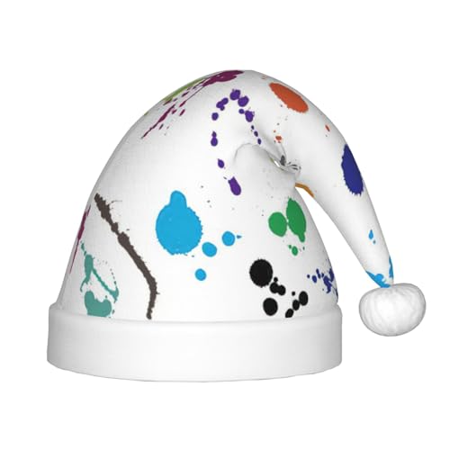 Abstrakte Farbspritzer, Plüsch-Weihnachtsmannmütze, bequeme Weihnachtsmütze für Weihnachten, Partygeschenke, passend für Jugendliche Abstrakte Farbspritzer, Plüsch-Weihnachtsmannmütze, bequeme Weihnachtsmütze für Weihnachten, Partygeschenke, passend für Jugendliche von HGFVY