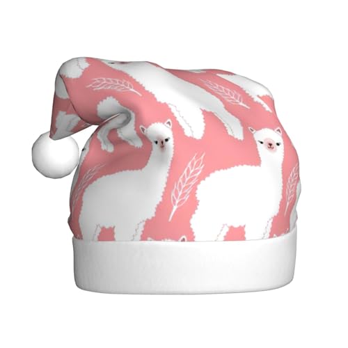 Alpaka-Llama, Plüsch-Weihnachtsmannmütze, bequeme Weihnachtsmütze für Weihnachten, Partygeschenke, passend für Erwachsene, 1 Stück von HGFVY