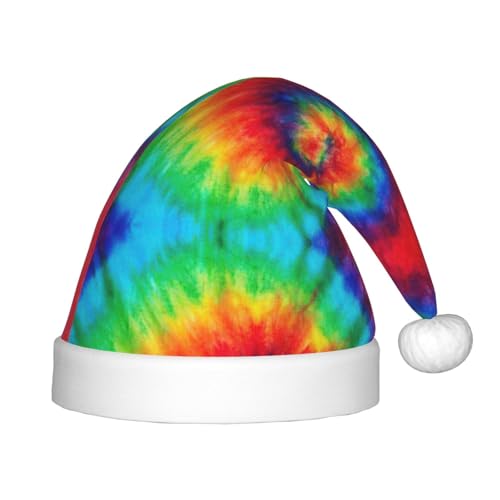 Batik-Hippies-Plüsch-Weihnachtsmannmütze, bequeme Weihnachtsmütze für Weihnachten, Partygeschenke, passend für Jugendliche, 1 Packung von HGFVY