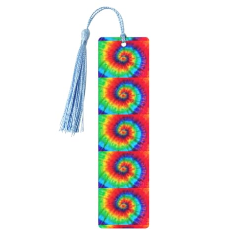 Batik-Lesezeichen mit Regenbogen-Druck, 5 Stück, niedliche Lesezeichen, Etiketten-Ornament für Dekoration, Handwerk, Dekorationen zum Lesen von HGFVY