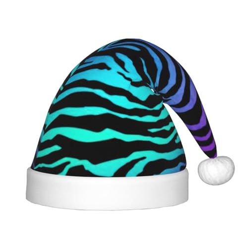 Blaue Camouflage-Zebrastreifen, Plüsch-Weihnachtsmannmütze, bequeme Weihnachtsmütze für Weihnachten, Partygeschenke, passend für Jugendliche Blaue Camouflage-Zebrastreifen, Plüsch-Weihnachtsmannmütze, bequeme Weihnachtsmütze für Weihnachten, Partygeschenke, passend für Jugendliche von HGFVY