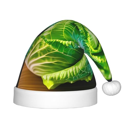 Bright Cabbage Plüsch-Weihnachtsmannmütze, bequeme Weihnachtsmütze für Weihnachten, Party, Gastgeschenke, passend für Jugendliche, 1 Packung von HGFVY