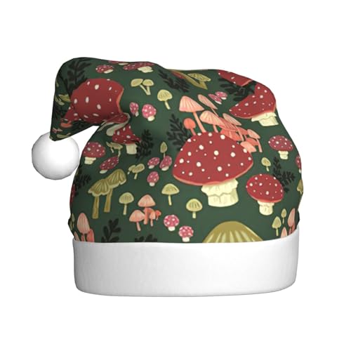 Bright Mushrooms Art Plüsch-Weihnachtsmannmütze, bequeme Weihnachtsmütze für Weihnachten, Partygeschenke, passend für Erwachsene, 1 Packung Bright Mushrooms Art Plüsch-Weihnachtsmannmütze, bequeme Weihnachtsmütze für Weihnachten, Partygeschenke, passend für Erwachsene, 1 Packung von HGFVY