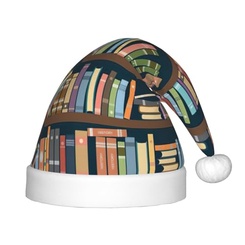 Cartoon-Bücherregal, Bücherwurm, 1 Stück, Plüsch-Weihnachtsmannmütze, bequeme Weihnachtsmütze für Weihnachten, Party, Gastgeschenke, passend für Jugendliche Cartoon-Bücherregal, Bücherwurm, 1 Stück, Plüsch-Weihnachtsmannmütze, bequeme Weihnachtsmütze für Weihnachten, Party, Gastgeschenke, passend für Jugendliche von HGFVY
