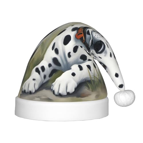 Dalmatiner Plüsch-Weihnachtsmannmütze, bequeme Weihnachtsmütze für Weihnachten, Partygeschenke, passend für Jugendliche, 1 Packung Dalmatiner Plüsch-Weihnachtsmannmütze, bequeme Weihnachtsmütze für Weihnachten, Partygeschenke, passend für Jugendliche, 1 Packung von HGFVY