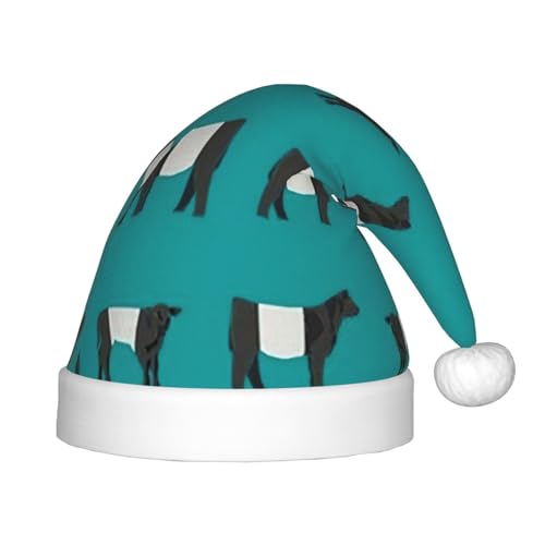 Galloway Kuh Plüsch-Weihnachtsmannmütze, bequeme Weihnachtsmütze für Weihnachten, Party, Gastgeschenke, passend für Jugendliche von HGFVY