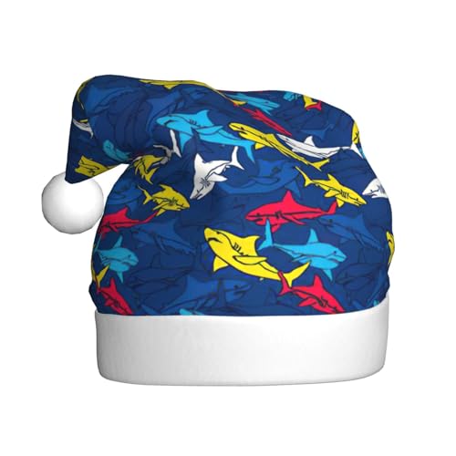 Hai-Plüsch-Weihnachtsmannmütze, bequeme Weihnachtsmütze für Weihnachten, Partygeschenke, passend für Erwachsene, 1 Stück Hai-Plüsch-Weihnachtsmannmütze, bequeme Weihnachtsmütze für Weihnachten, Partygeschenke, passend für Erwachsene, 1 Stück von HGFVY
