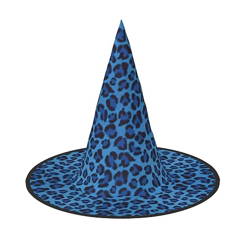 Halloween-Hexenhut für Damen, Leopardenhaut, breite Krempe, faltbar, spitz, für Halloween-Party, 2 Stück Halloween-Hexenhut für Damen, Leopardenhaut, breite Krempe, faltbar, spitz, für Halloween-Party, 2 Stück von HGFVY