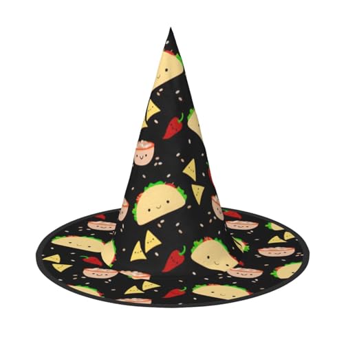 Hexenhut für Damen, breite Krempe, faltbar, spitz, für Halloween-Party, 2 Stück Hexenhut für Damen, breite Krempe, faltbar, spitz, für Halloween-Party, 2 Stück von HGFVY