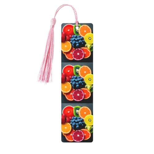 Holz-Lesezeichen mit Obst-Regenbogen-Druck, niedliche Lesezeichen, Etiketten-Ornament für Dekoration, Handwerk, Dekorationen zum Lesen, 5 Stück Holz-Lesezeichen mit Obst-Regenbogen-Druck, niedliche Lesezeichen, Etiketten-Ornament für Dekoration, Handwerk, Dekorationen zum Lesen, 5 Stück von HGFVY