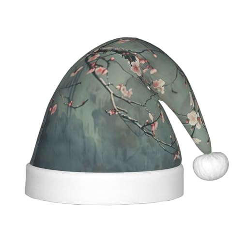 Japanische Kirschblumen, Plüsch-Weihnachtsmannmütze, bequeme Weihnachtsmütze für Weihnachten, Partygeschenke, passend für Jugendliche Japanische Kirschblumen, Plüsch-Weihnachtsmannmütze, bequeme Weihnachtsmütze für Weihnachten, Partygeschenke, passend für Jugendliche von HGFVY