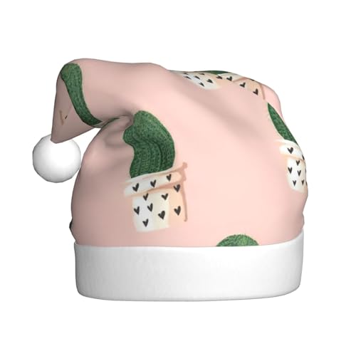 Kaktus Plüsch-Weihnachtsmannmütze, bequeme Weihnachtsmütze für Weihnachten, Partygeschenke, passend für Erwachsene, 1 Packung von HGFVY