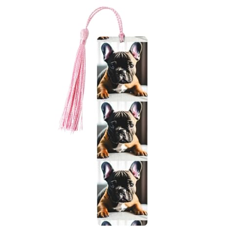 Lesezeichen aus Holz, Motiv: Französische Bulldogge, niedliche Lesezeichen, Etikett, Ornament für Dekoration, Handwerk, Dekorationen zum Lesen, 5 Stück Lesezeichen aus Holz, Motiv: Französische Bulldogge, niedliche Lesezeichen, Etikett, Ornament für Dekoration, Handwerk, Dekorationen zum Lesen, 5 Stück von HGFVY