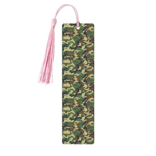 Lesezeichen aus Holz, Motiv: Militär, Camouflage-Druck, niedliche Lesezeichen, Etikett, Ornament für Dekoration, Handwerk, Dekorationen zum Lesen, Grün, 5 Stück von HGFVY
