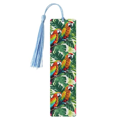 Lesezeichen aus Holz, Motiv: tropische Blumen, Blätter, Papageien, 5 Stück, niedliche Lesezeichen, Etikett, Ornament für Dekoration, Handwerk, Dekorationen zum Lesen Lesezeichen aus Holz, Motiv: tropische Blumen, Blätter, Papageien, 5 Stück, niedliche Lesezeichen, Etikett, Ornament für Dekoration, Handwerk, Dekorationen zum Lesen von HGFVY