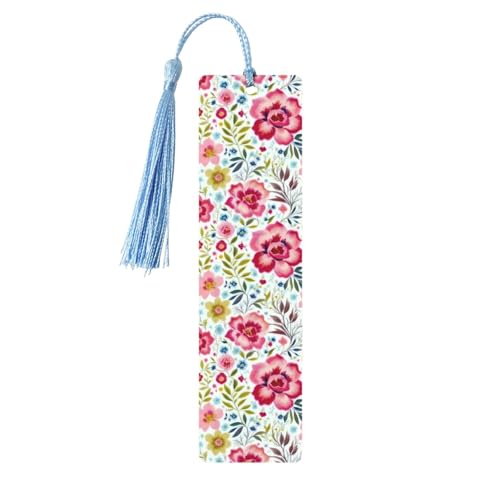 Lesezeichen mit Blumenblatt-Druck, 5 Stück, niedliche Lesezeichen, Etiketten-Ornament für Dekoration, Handwerk, Dekorationen zum Lesen von HGFVY