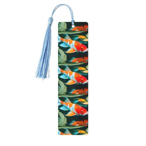 Lesezeichen mit Koi-Fisch-Druck, niedliche Lesezeichen, Etikett, Ornament für Dekoration, Handwerk, Dekorationen zum Lesen, 5 Stück von HGFVY