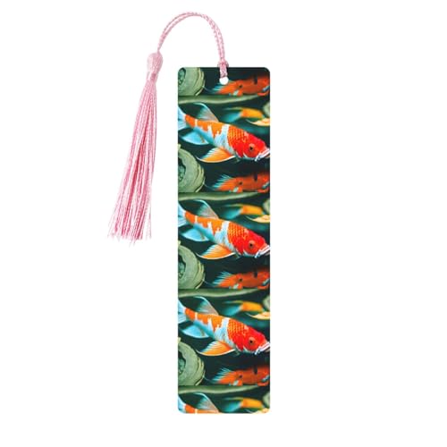Lesezeichen mit Koi-Fisch-Druck, niedliche Lesezeichen, Etikett, Ornament für Dekoration, Handwerk, Dekorationen zum Lesen, 5 Stück von HGFVY
