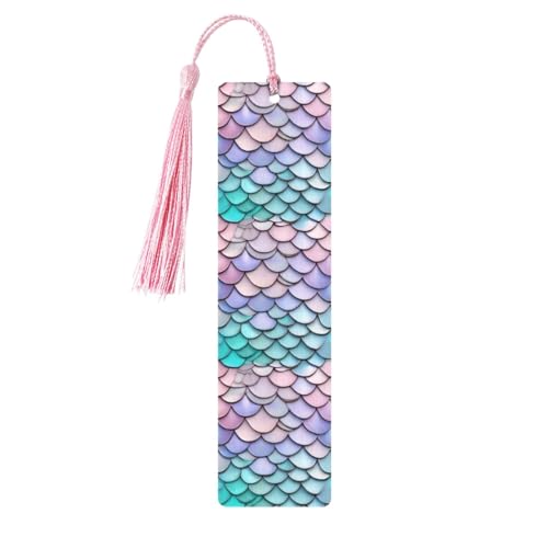 Lesezeichen mit Meerjungfrauen-Motiv, Rot, Lila, Aqua-Druck, 5 Stück, niedliche Lesezeichen, Etikett, Ornament für Dekoration, Handwerk, Dekorationen zum Lesen von HGFVY