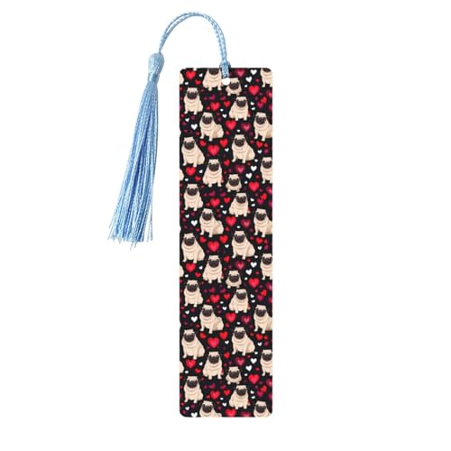 Lesezeichen mit niedlichem Mops-Druck, 5 Stück, niedliche Lesezeichen, Etiketten-Ornament für Dekoration, Handwerk, Dekorationen zum Lesen von HGFVY