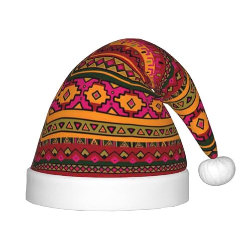 Mexikanische Volkskunst, Boho, 1 Stück, Plüsch-Weihnachtsmannmütze, bequeme Weihnachtsmütze für Weihnachten, Partygeschenke, passend für Jugendliche Mexikanische Volkskunst, Boho, 1 Stück, Plüsch-Weihnachtsmannmütze, bequeme Weihnachtsmütze für Weihnachten, Partygeschenke, passend für Jugendliche von HGFVY