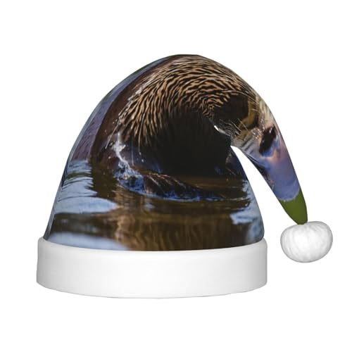 Niedliche braune Otter, Plüsch-Weihnachtsmannmütze, bequeme Weihnachtsmütze für Weihnachten, Party, Gastgeschenke, passend für Jugendliche Niedliche braune Otter, Plüsch-Weihnachtsmannmütze, bequeme Weihnachtsmütze für Weihnachten, Party, Gastgeschenke, passend für Jugendliche von HGFVY