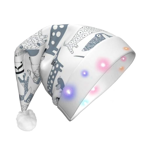 Niedlicher Dackel-Hund LED-Weihnachtsmütze, beleuchtete Weihnachtsmütze, Uni, Urlaubsmütze für Party, Urlaub, Partyzubehör Niedlicher Dackel-Hund LED-Weihnachtsmütze, beleuchtete Weihnachtsmütze, Uni, Urlaubsmütze für Party, Urlaub, Partyzubehör von HGFVY