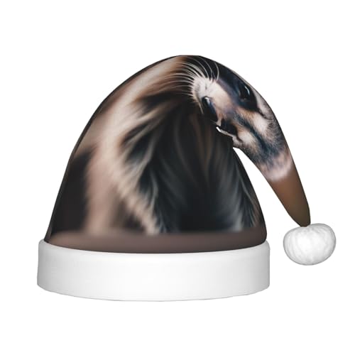 Niedlicher Waschbär, Plüsch-Weihnachtsmannmütze, bequeme Weihnachtsmütze für Weihnachten, Partygeschenke, passend für Jugendliche von HGFVY