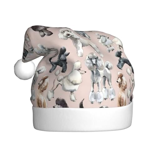 Oodles Of Poodles Plüsch-Weihnachtsmannmütze, bequeme Weihnachtsmütze für Weihnachten, Partygeschenke, passend für Erwachsene, 1 Packung Oodles Of Poodles Plüsch-Weihnachtsmannmütze, bequeme Weihnachtsmütze für Weihnachten, Partygeschenke, passend für Erwachsene, 1 Packung von HGFVY