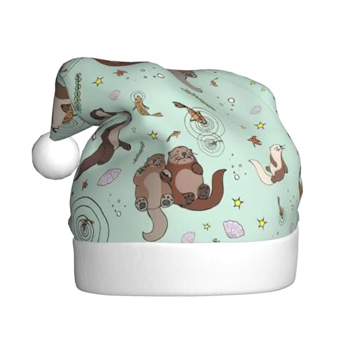 Otters Plüsch-Weihnachtsmannmütze, bequeme Weihnachtsmütze für Weihnachten, Partygeschenke, passend für Erwachsene, 1 Stück von HGFVY