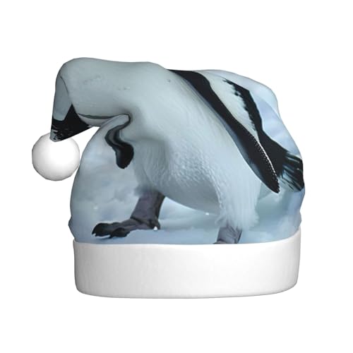 Pinguin-Plüsch-Weihnachtsmannmütze, bequeme Weihnachtsmütze für Weihnachten, Partygeschenke, passend für Erwachsene von HGFVY