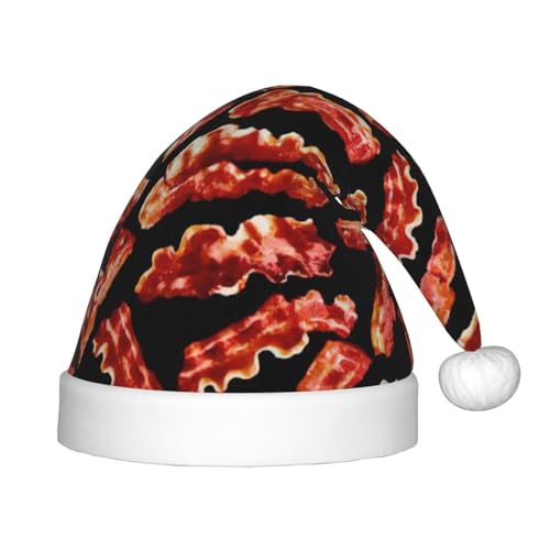 Plüsch-Weihnachtsmannmütze mit Speckmuster, bequeme Weihnachtsmütze für Weihnachten, Partygeschenke, passend für Jugendliche, 1 Packung von HGFVY