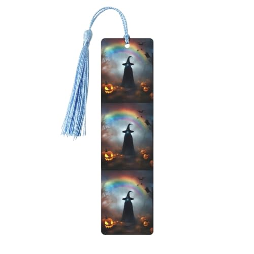 Regenbogen-Lesezeichen, Halloween-Geist, Hexenhut, Spinnen, Druck, 5 Stück, Holz-Lesezeichen, niedliche Lesezeichen, Etikett, Ornament für Dekoration, Handwerk, Dekorationen zum Lesen Regenbogen-Lesezeichen, Halloween-Geist, Hexenhut, Spinnen, Druck, 5 Stück, Holz-Lesezeichen, niedliche Lesezeichen, Etikett, Ornament für Dekoration, Handwerk, Dekorationen zum Lesen von HGFVY