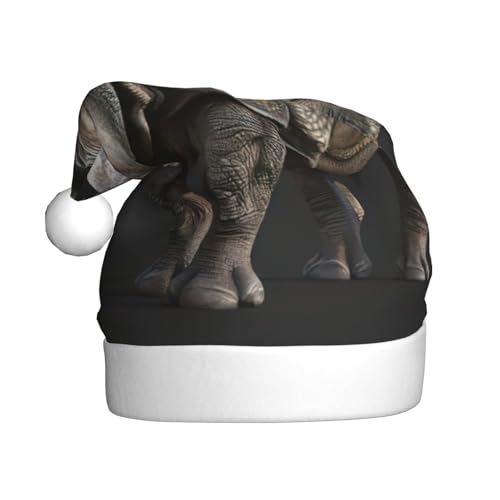 Tiernashorn, Plüsch-Weihnachtsmannmütze, bequeme Weihnachtsmütze für Weihnachten, Party, Gastgeschenke, passend für Erwachsene, 1 Packung von HGFVY