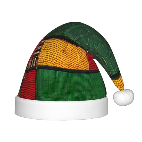 Weihnachtsmütze im afrikanischen Stil, Patchwork, 1 Stück, Plüsch-Weihnachtsmannmütze, bequeme Weihnachtsmütze für Weihnachten, Partygeschenke, passend für Jugendliche Weihnachtsmütze im afrikanischen Stil, Patchwork, 1 Stück, Plüsch-Weihnachtsmannmütze, bequeme Weihnachtsmütze für Weihnachten, Partygeschenke, passend für Jugendliche von HGFVY