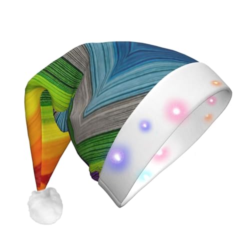 Weihnachtsmütze in Regenbogenfarben, gestreift, beleuchtete Weihnachtsmütze, Uni, für Party, Urlaub, Partyzubehör Weihnachtsmütze in Regenbogenfarben, gestreift, beleuchtete Weihnachtsmütze, Uni, für Party, Urlaub, Partyzubehör von HGFVY