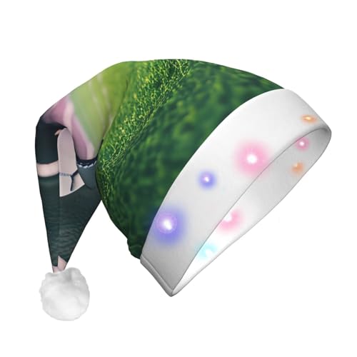 Weihnachtsmütze mit Fußball-LED, beleuchtete Weihnachtsmütze, Uni, für Party, Urlaub, Partyzubehör Weihnachtsmütze mit Fußball-LED, beleuchtete Weihnachtsmütze, Uni, für Party, Urlaub, Partyzubehör von HGFVY