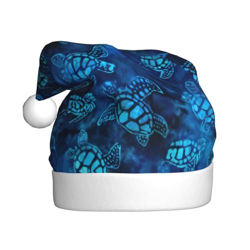 Weihnachtsmütze mit Meeresschildkröte, Blau, 1 Stück, Plüsch-Weihnachtsmannmütze, bequeme Weihnachtsmütze für Weihnachten, Party, Gastgeschenke, passend für Erwachsene Weihnachtsmütze mit Meeresschildkröte, Blau, 1 Stück, Plüsch-Weihnachtsmannmütze, bequeme Weihnachtsmütze für Weihnachten, Party, Gastgeschenke, passend für Erwachsene von HGFVY
