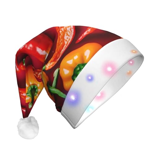 Weihnachtsmütze mit Obst und Gemüse, beleuchtete Weihnachtsmütze, Uni, für Party, Urlaub, Partyzubehör Weihnachtsmütze mit Obst und Gemüse, beleuchtete Weihnachtsmütze, Uni, für Party, Urlaub, Partyzubehör von HGFVY